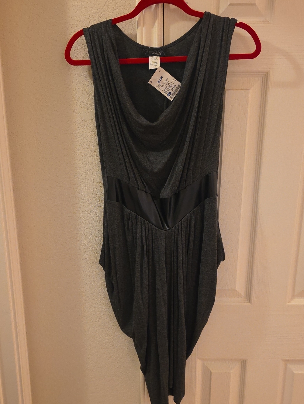 Draped Sleeveless Dark Gray Cocktail Dress